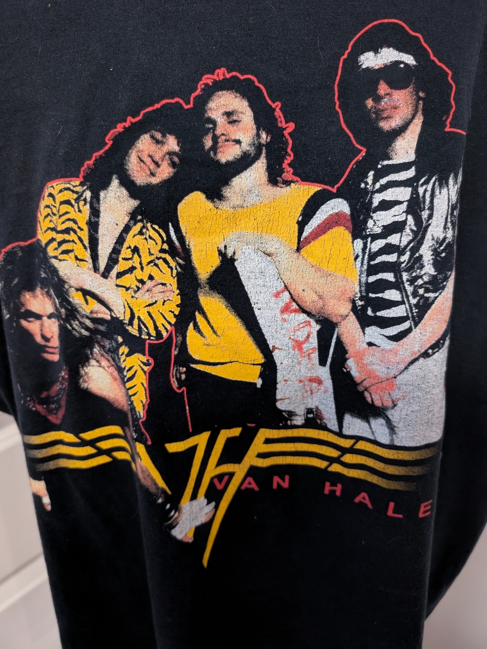 Van Halen 2002 Navy Graphic Band Tee - Yellow & Red Print